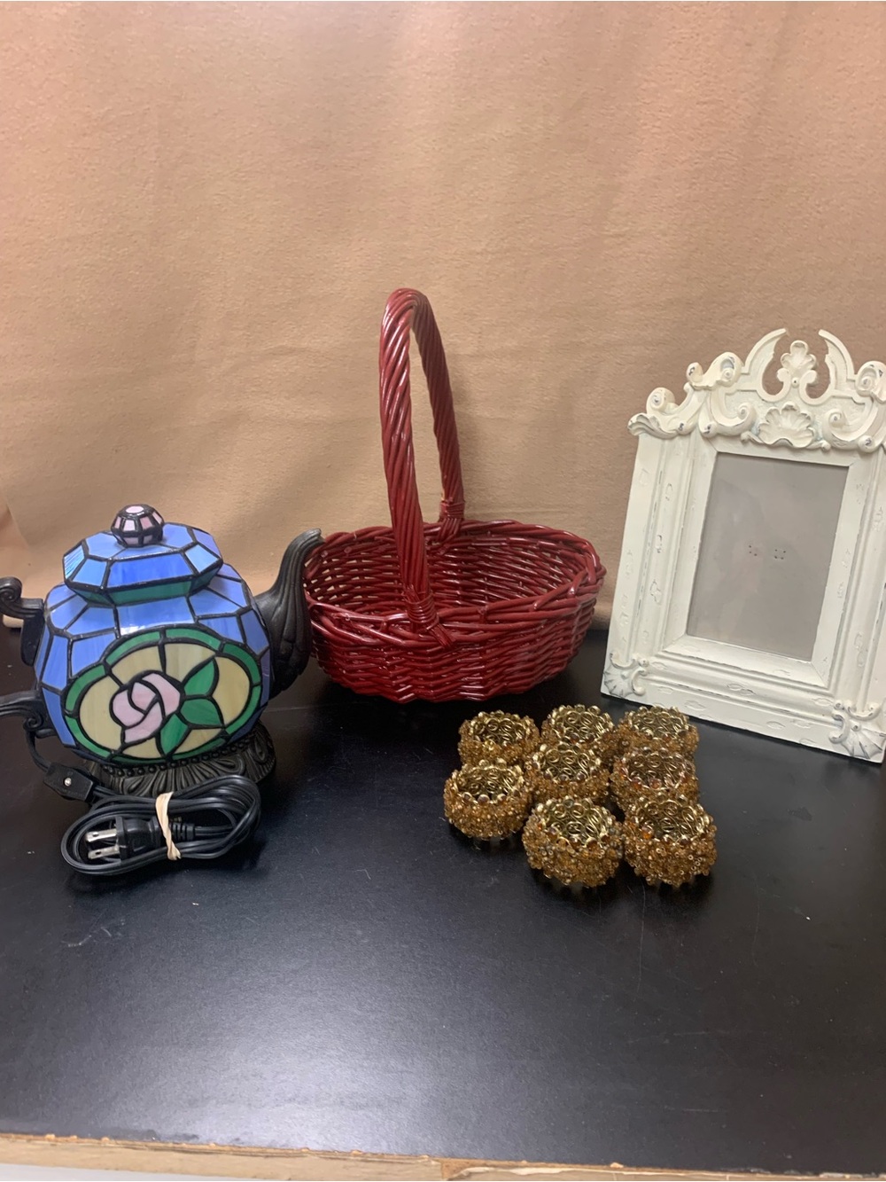 Red Woven Basket - Decorative Handle